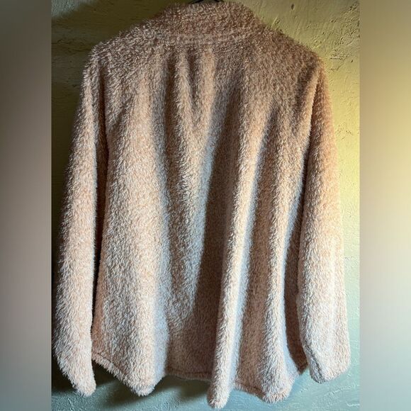 Maurice’s Pullover 3X Sherpa look&mixed texture light pink w rose gold buttons - Picture 8 of 8